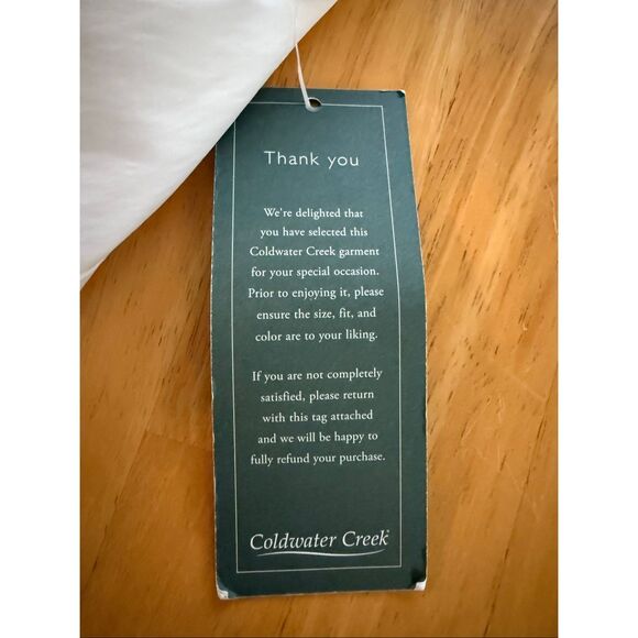 Coldwater Creek White Embroidered Ruffle Blouse Sz 14 NWT Back Zipper - Picture 14 of 14